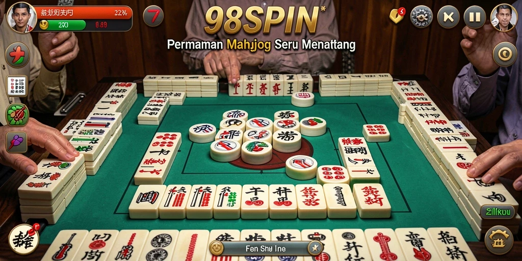 Tampilan gameplay Mahjong yang mendebarkan di 98SPIN.