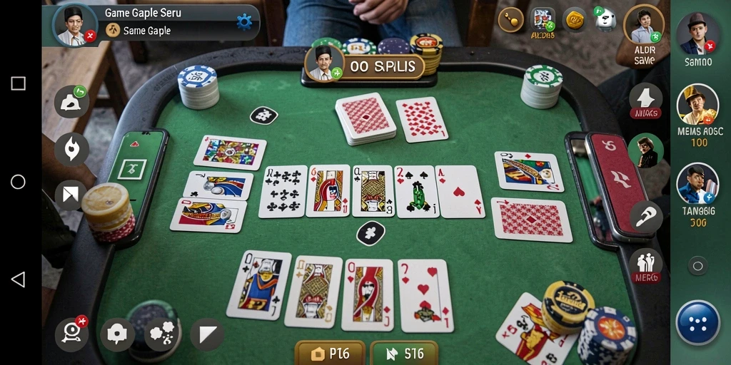 Tampilan gameplay seru dari API66 menunjukkan momen ketegangan bermain Gaple.