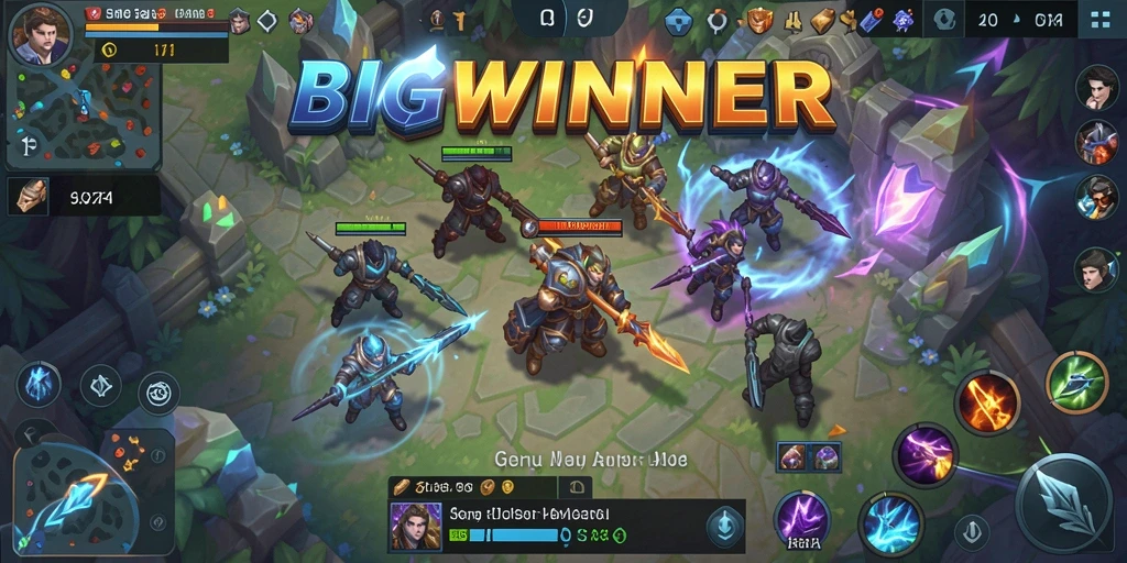Tangkapan layar gameplay seru BIGWINNER di arena MOBA.