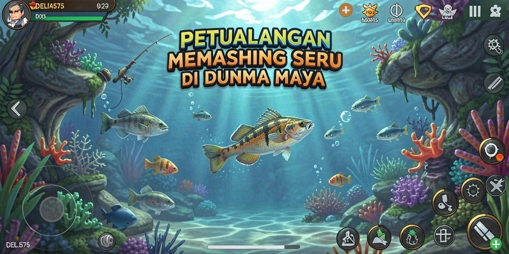 Tampilan gameplay DELTA575 yang menampilkan pengalaman memancing yang seru.