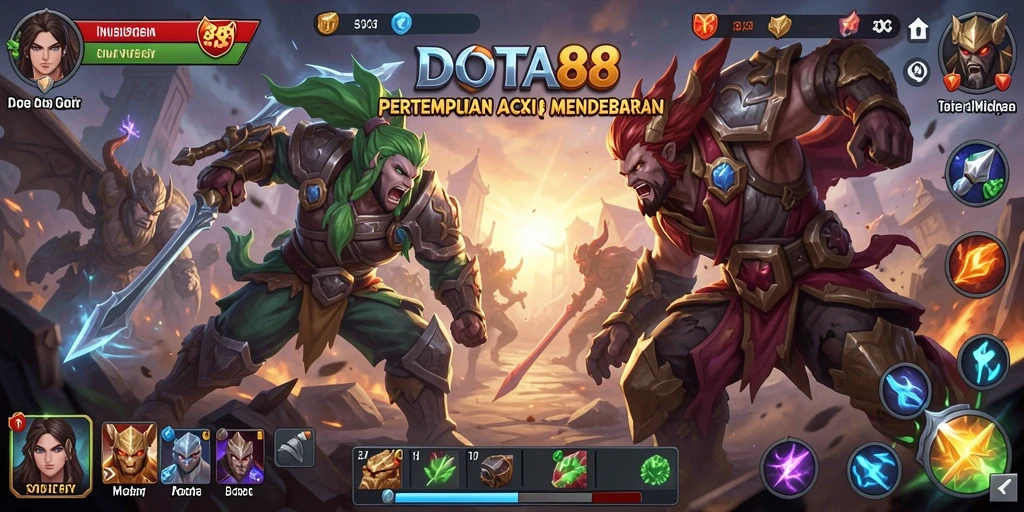 Screenshot DOTA88 menampilkan aksi seru dalam pertarungan epic.