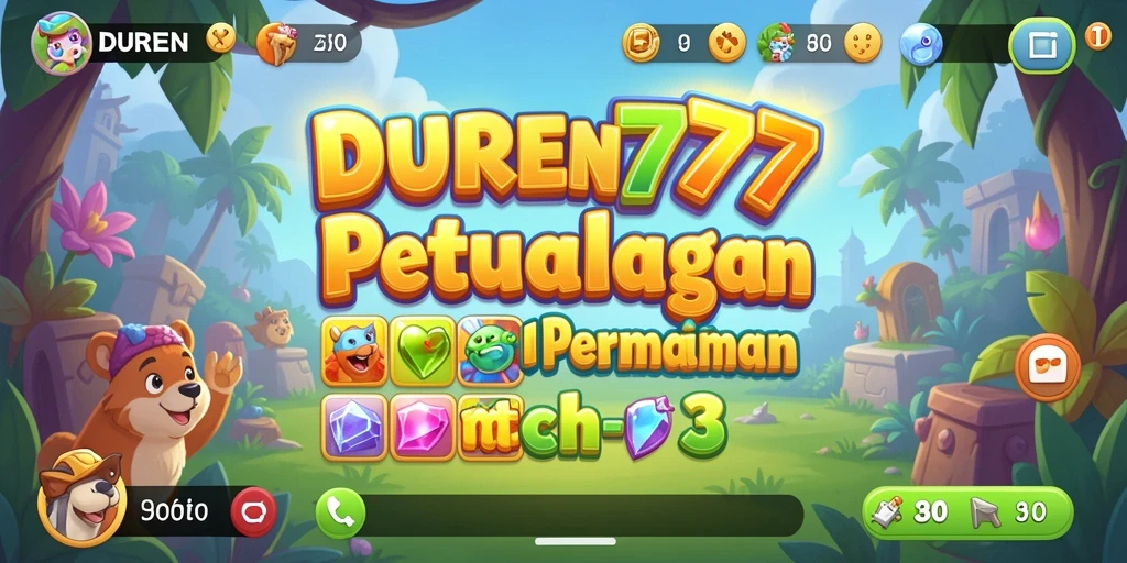 Screenshot gameplay seru DUREN777 menunjukkan keseruan mencocokkan buah durian.