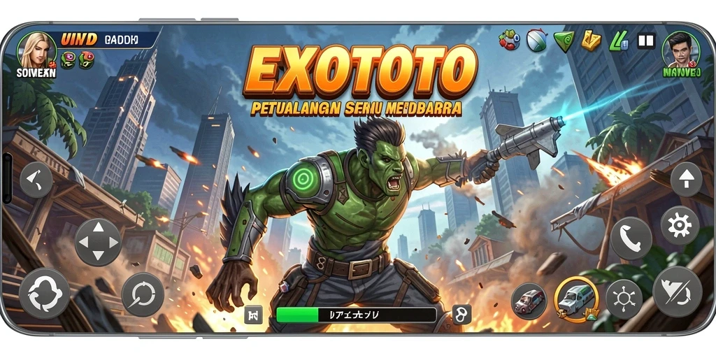 Gameplay mendebarkan dalam EXOTOTO yang penuh aksi.