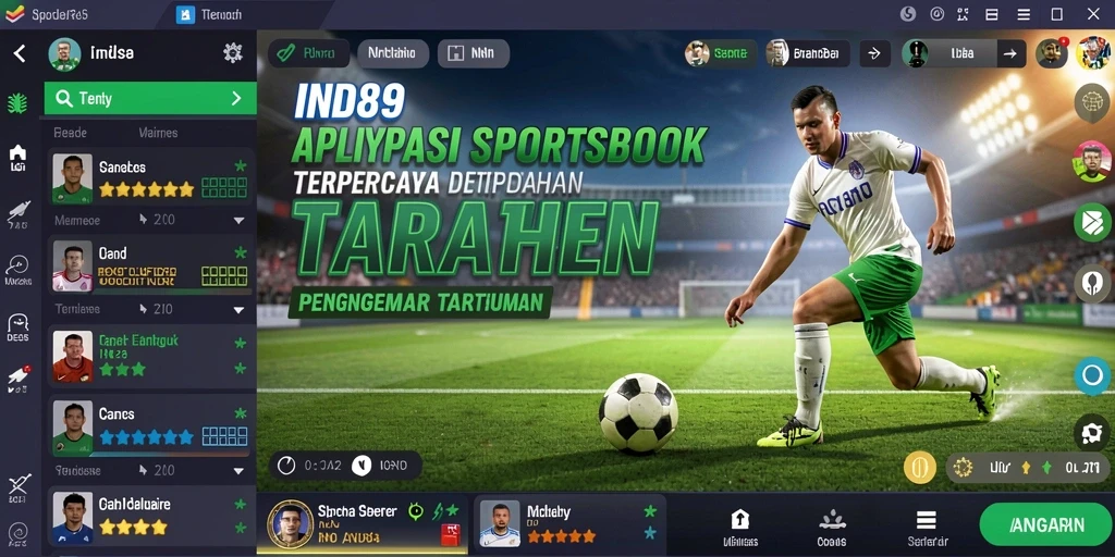 Tampilan menarik dari aplikasi Sportsbook IND89 menunjukkan berbagai opsi taruhan.