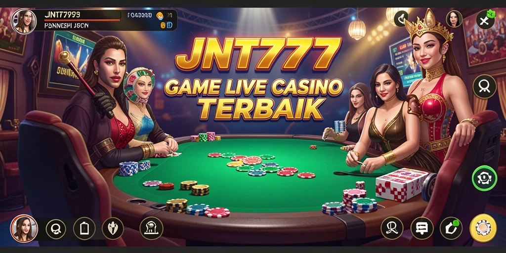 Tampilan gameplay seru di JNT777 dengan dealer langsung dan interaksi nyata.