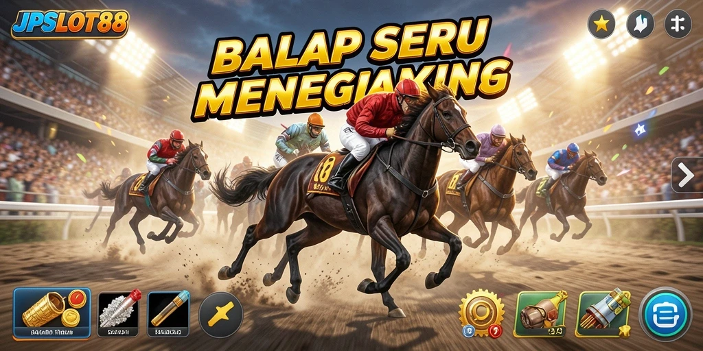 Tangkapan layar menunjukkan gameplay Racing yang menegangkan di JPSLOT88.
