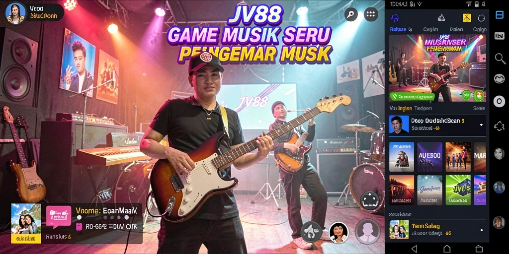 Screenshot gameplay JV88 menampilkan pengalaman bermain musik yang memukau.