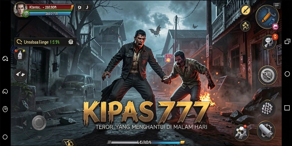 Screenshot gameplay menyeramkan dari KIPAS777, menampilkan suasana mencekam.
