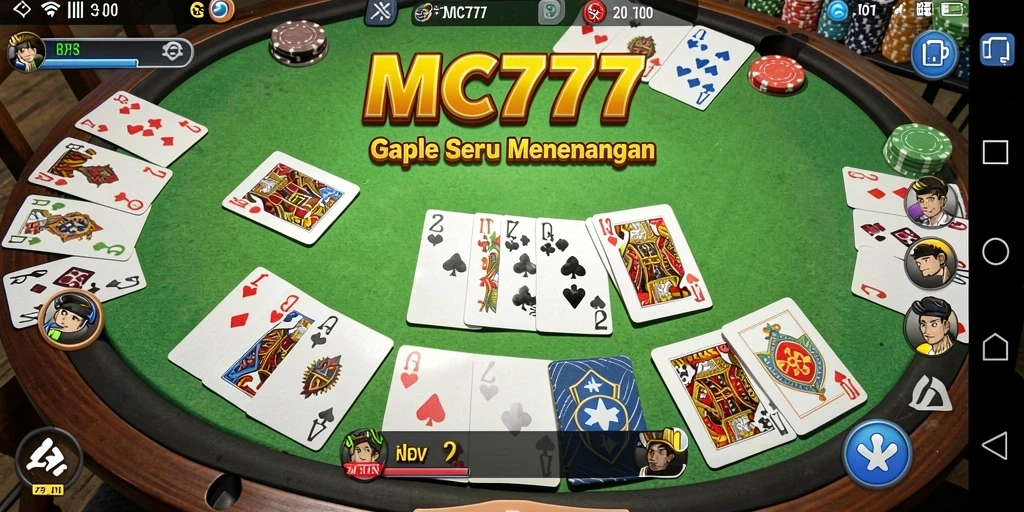 Tangkapan layar gameplay Gaple di MC777 yang seru dan interaktif.