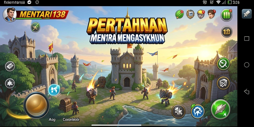 Tangkapan layar MENTARI138 menunjukkan aksi seru dalam pertahanan menara.