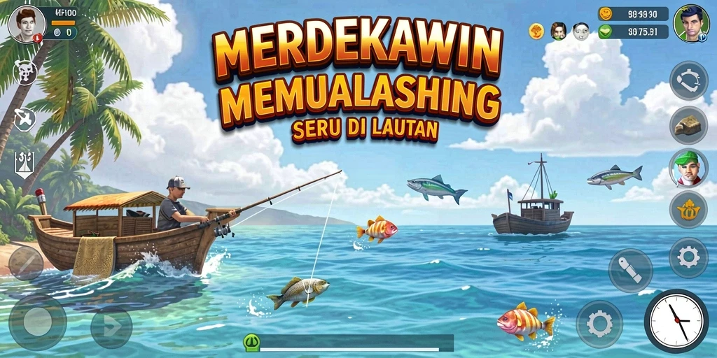 Tangkapan ikan terbesar di MERDEKAWIN dengan latar belakang laut yang indah.