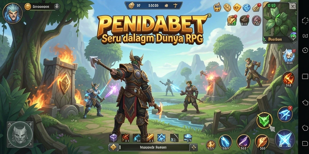 Tampilan gameplay PENIDABET yang penuh aksi dalam dunia RPG yang menawan.