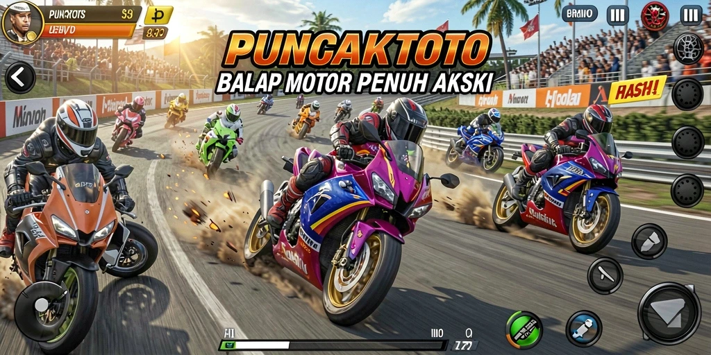 Gameplay seru dan menegangkan dalam balapan motor.