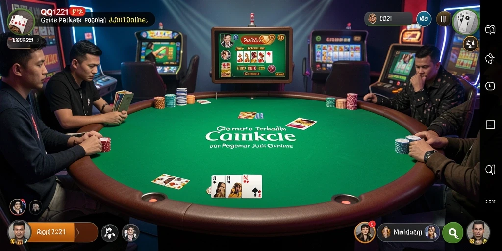 Tampilan gameplay Poker yang seru di QQ1221.