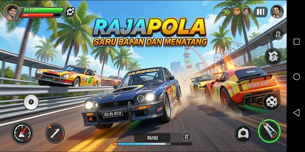 Gameplay seru RAJAPOLA dalam balapan penuh adrenalin.