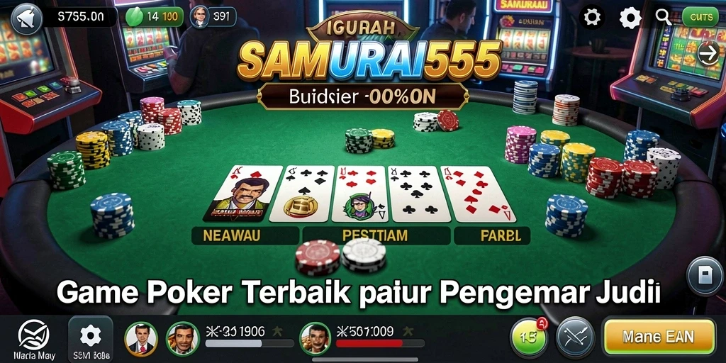 Tampilan menarik dari gameplay Poker di SAMURAI555.