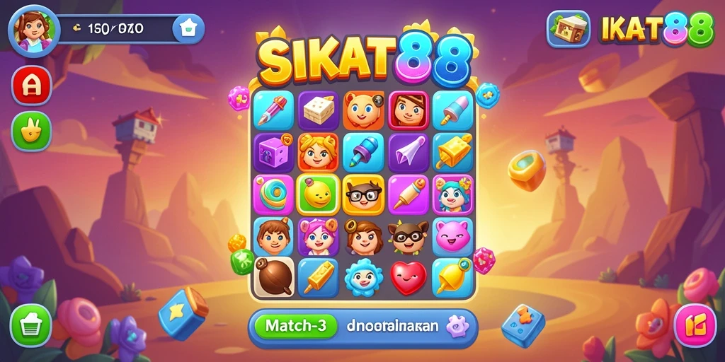 Tampilan gameplay SIKAT88 dengan kombinasi warna-warni yang menakjubkan.