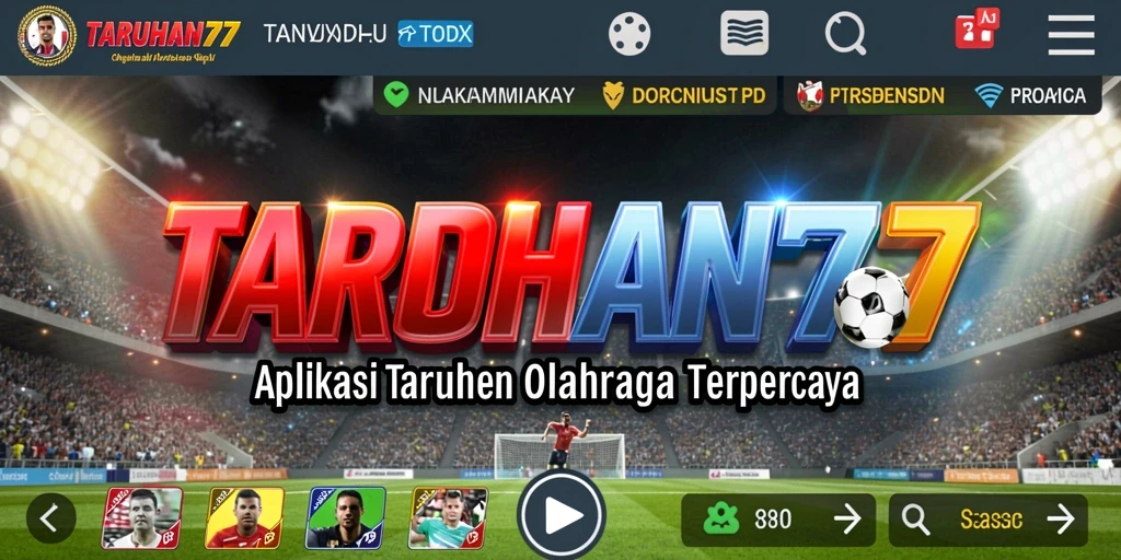 Tampilan antarmuka aplikasi TARUHAN77 saat melakukan taruhan olahraga.