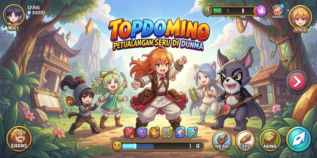 Tampilan gameplay seru dengan karakter anime yang memukau.