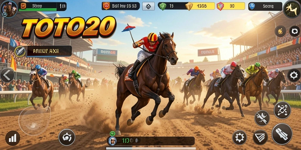 Tampilan gameplay seru dari balap di TOTO20 dengan mobil cepat.