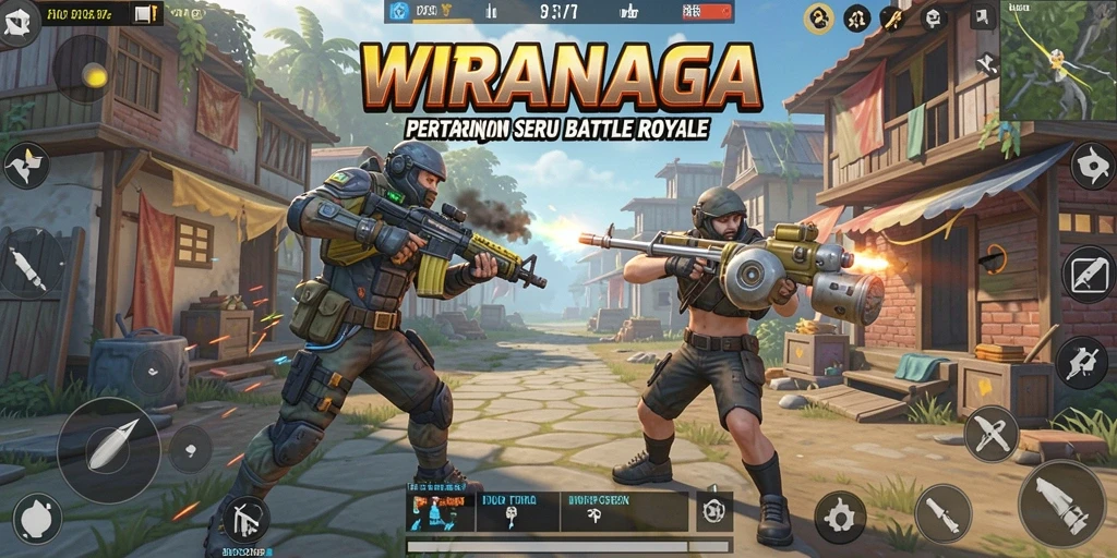Gameplay mendebarkan dalam pertempuran Battle Royale WIRANAGA.