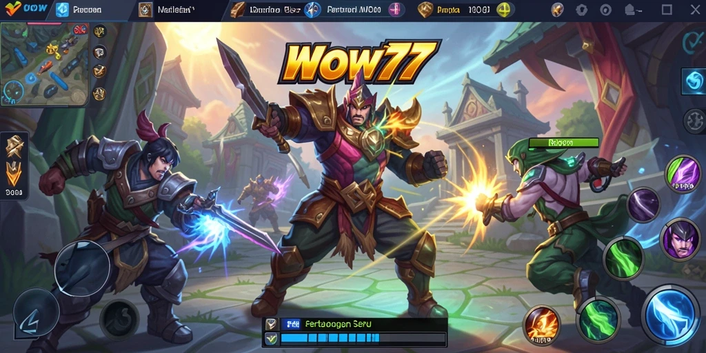 Screeshot gameplay seru dalam game MOBA WOW77.